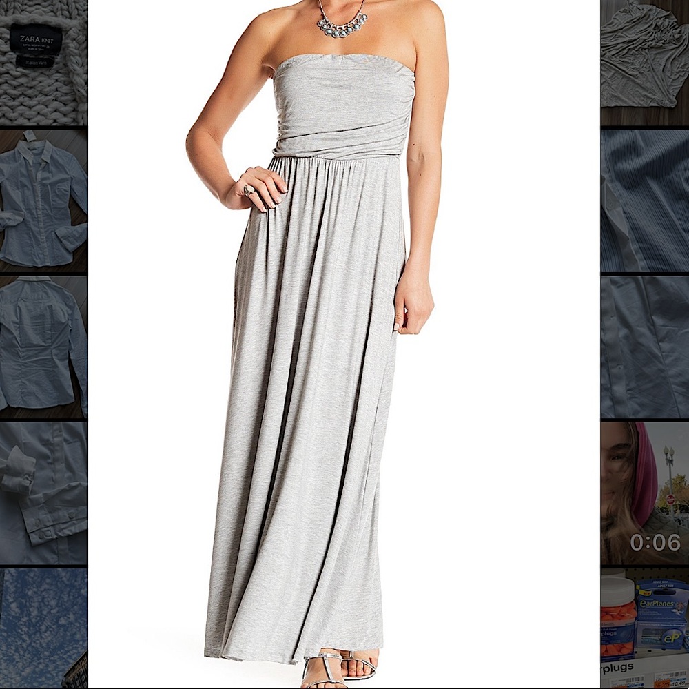 West Kei Beige Nude Oatmeal color Strapless Maxi Dress Size XS